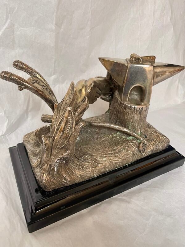 Scultura in Bronzo su Base in Marmo – “La Stretta di Mano” di G. Ruggeri - Image 6