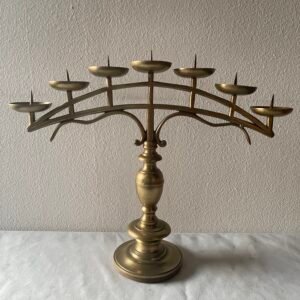 Grande Candelabro a 7 Braccia in Ottone Massiccio, Design "Ponte"