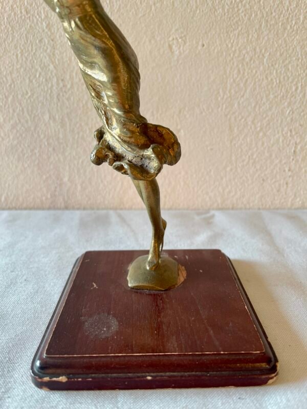 Statuetta Art Déco "La Danzatrice" in Bronzo Patinato su Base in Legno - Image 4