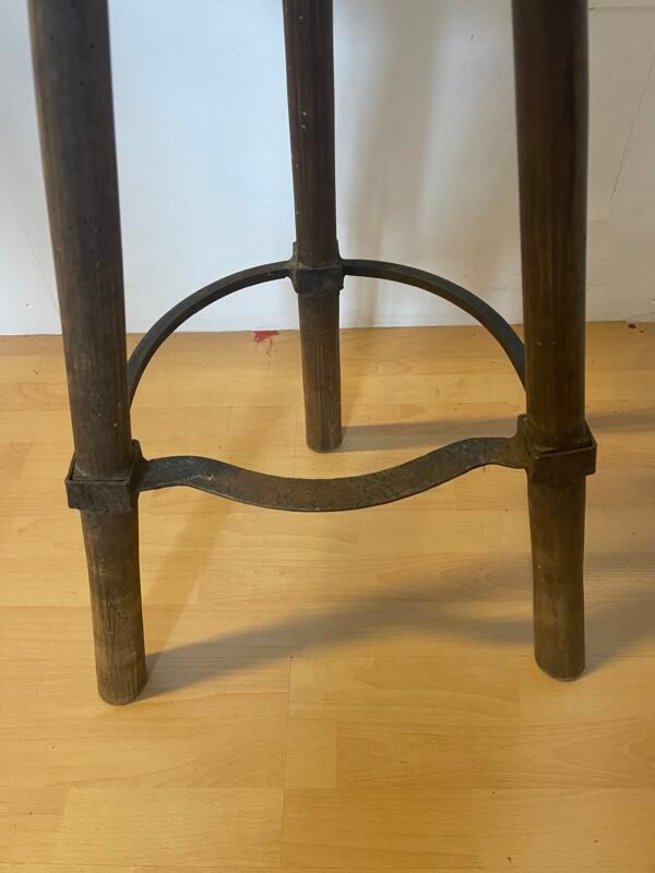 Sedia Contadina Rustica in Legno e Cuoio Chiodato - Image 5