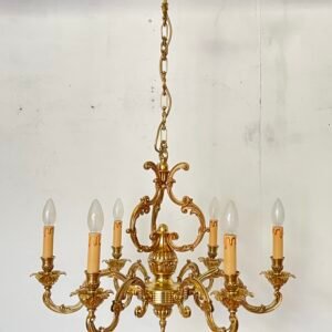 Lampadario Chandelier in Bronzo Dorato a Sei Luci, Versailles - Eleganza Dorata