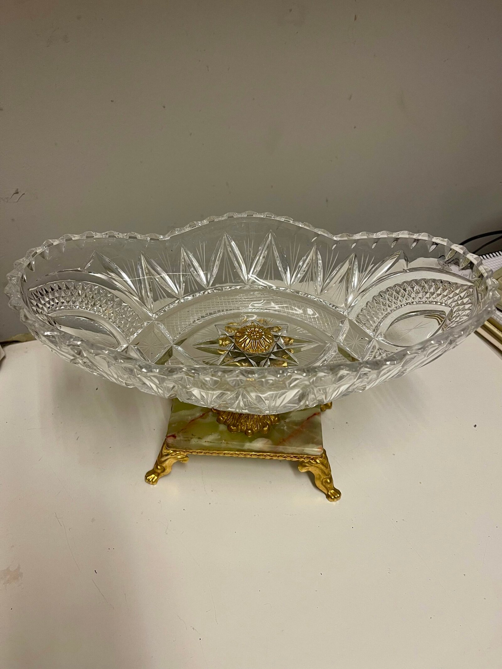 Centrotavola di Lusso in Cristallo, Onice e Bronzo Dorato - Image 5