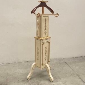 Attaccapanni Servomuto in Stile Neoclassico con Intarsi Dorati e Dettagli in Ottone – Eleganza e Funzionalità