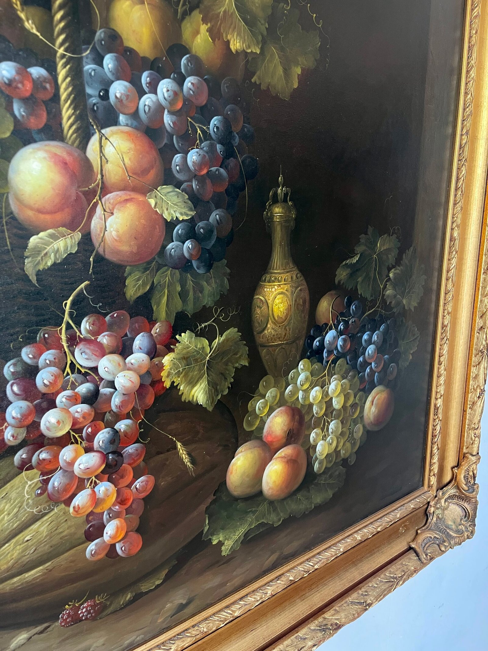 "Natura Morta con Frutta e Bottiglia" - Dipinto firmato A. Marinelli - Image 11