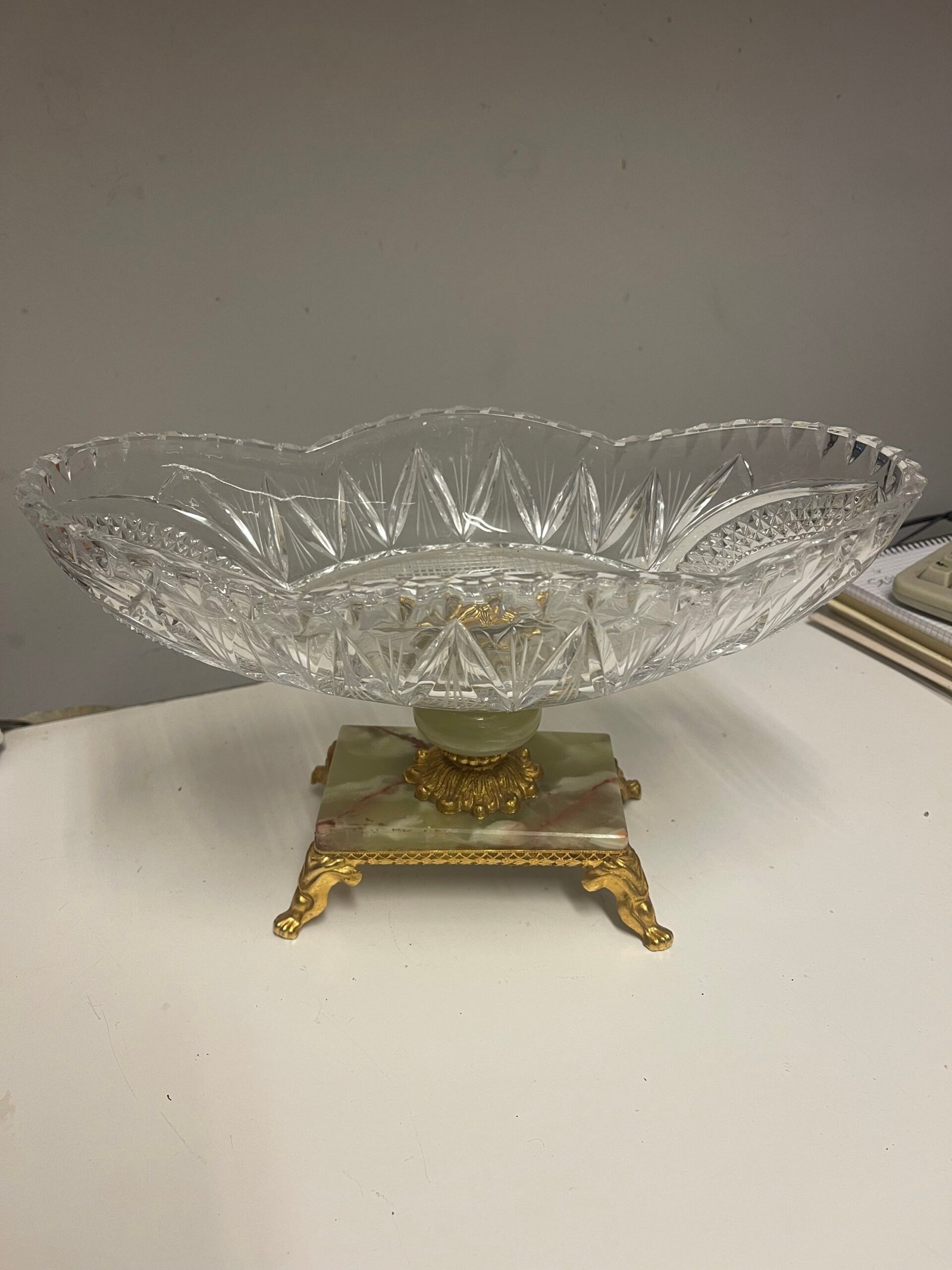 Centrotavola di Lusso in Cristallo, Onice e Bronzo Dorato - Image 2