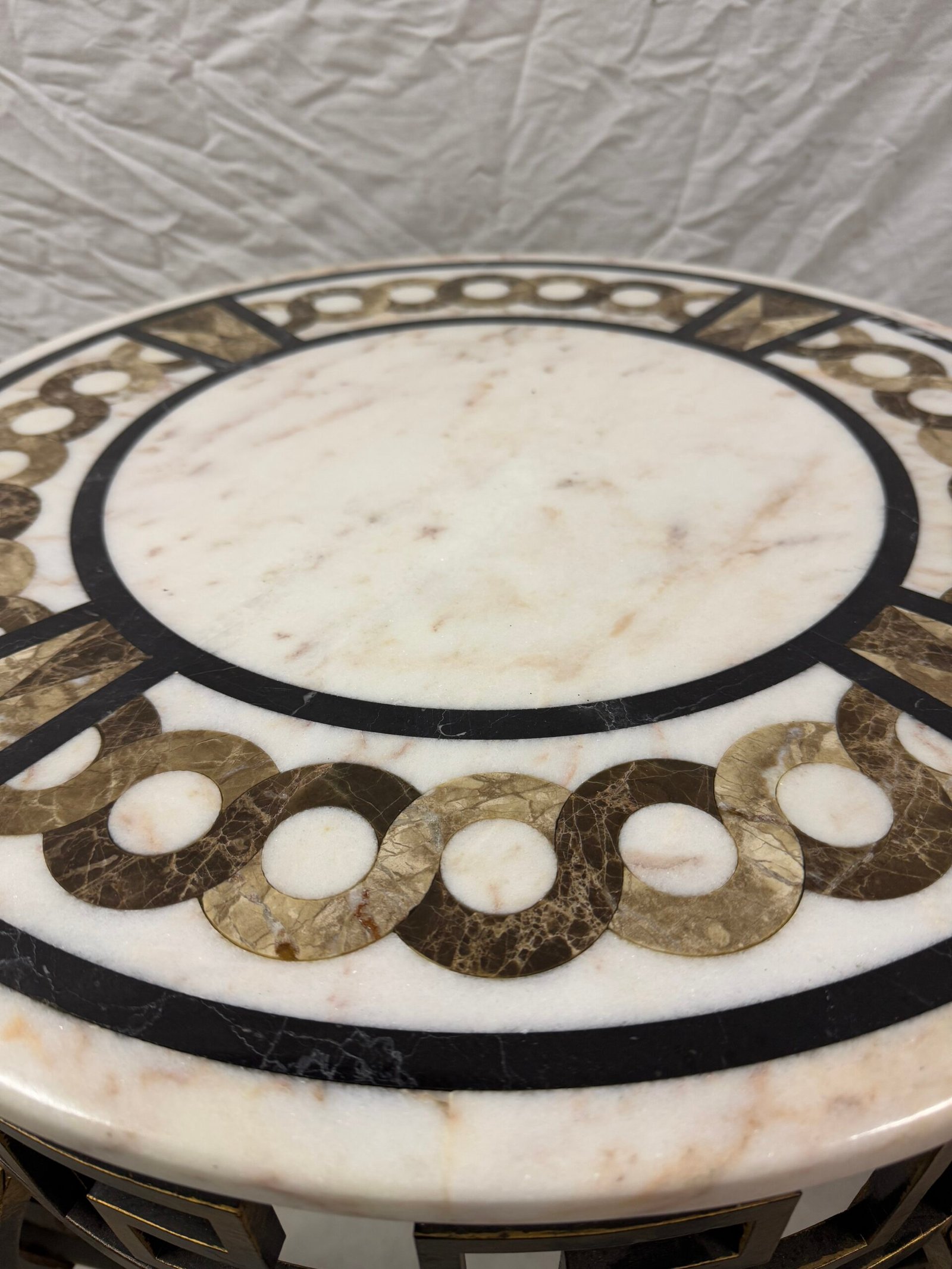 Tavolino Tondo in Ferro Battuto e Marmo - Image 5