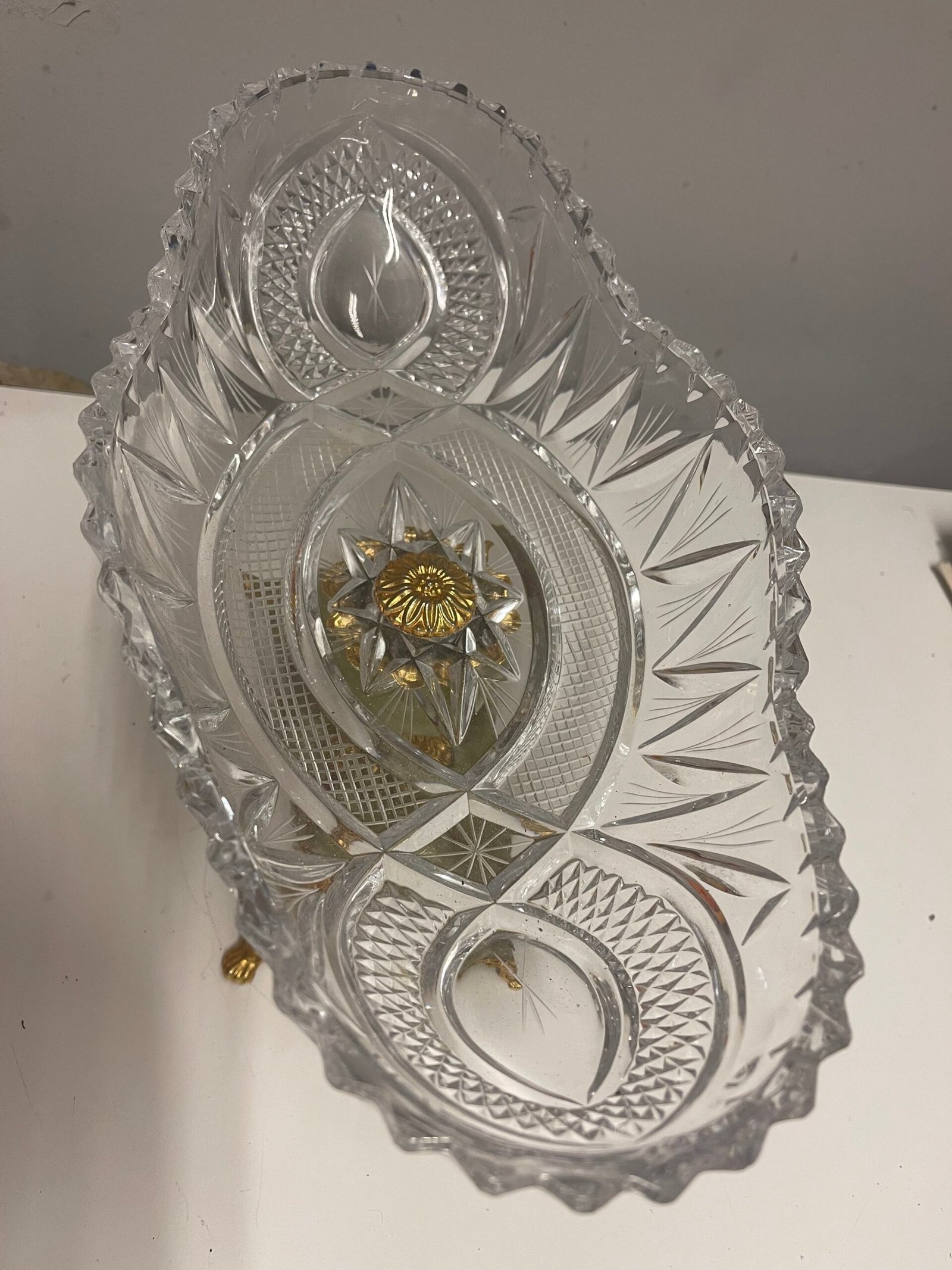 Centrotavola di Lusso in Cristallo, Onice e Bronzo Dorato - Image 3