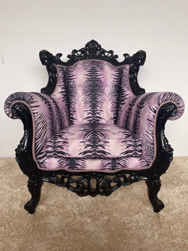 Splendida poltrona barocca Tiger Glam - Image 3