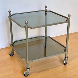 Carrello Vintage in metallo e Vetro Fumé, Italia, anni 90 – Design Esagonale