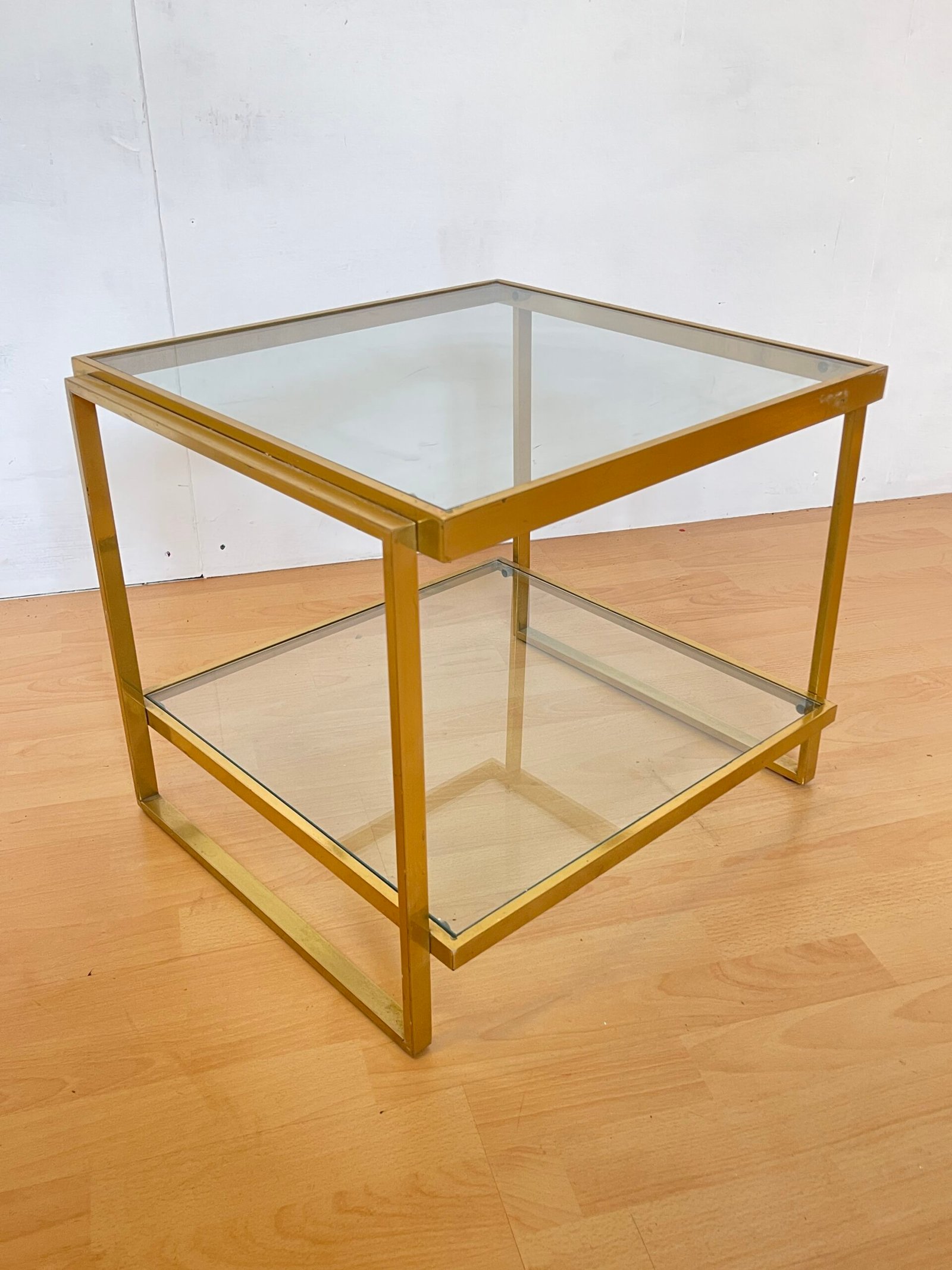 Tavolino vintage in ottone e vetro – Stile Modernista Anni '70 - Image 8