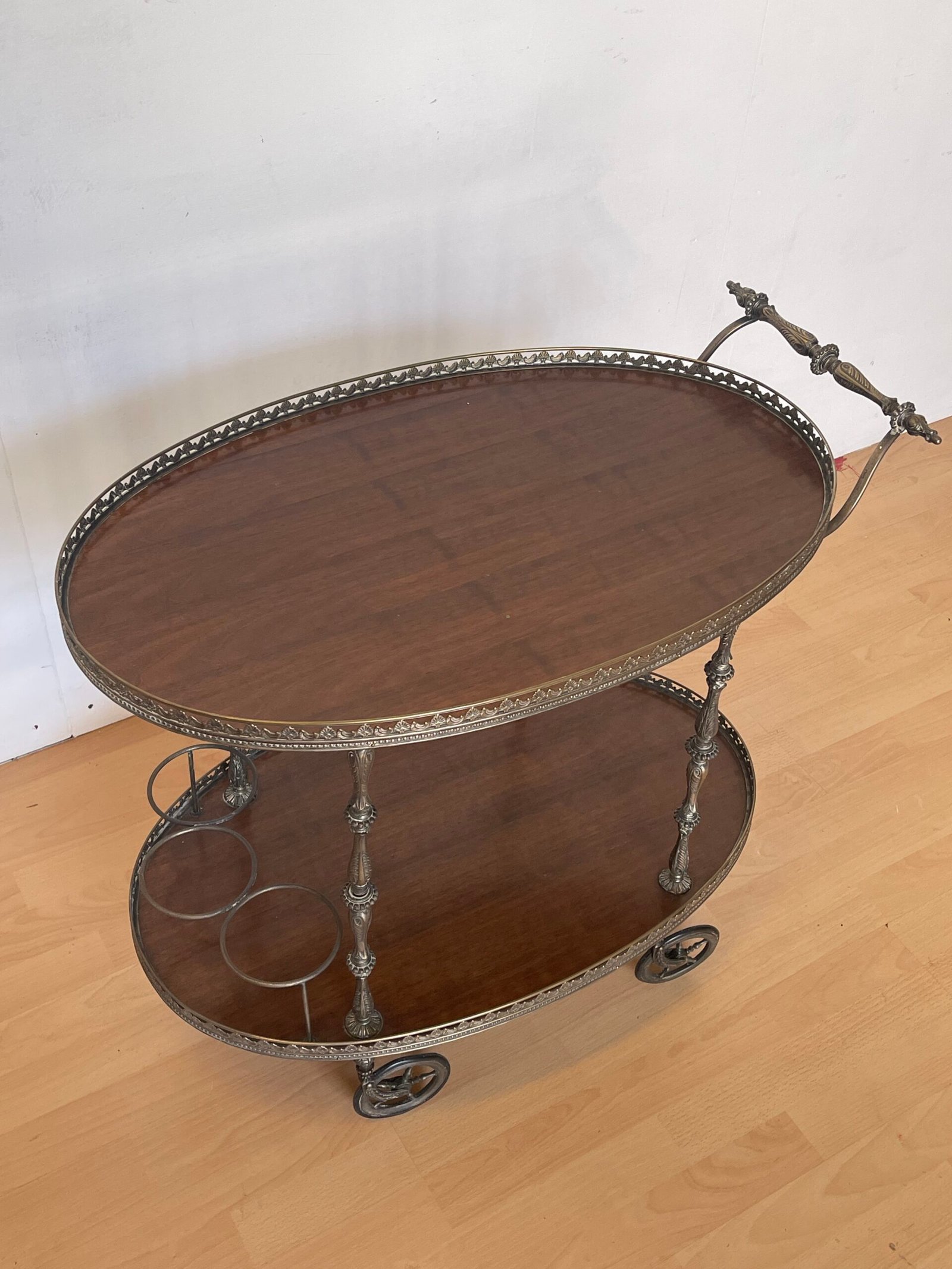 Carrello da Servizio Vintage in Ottone e Legno – "Grand Époque" - Image 5