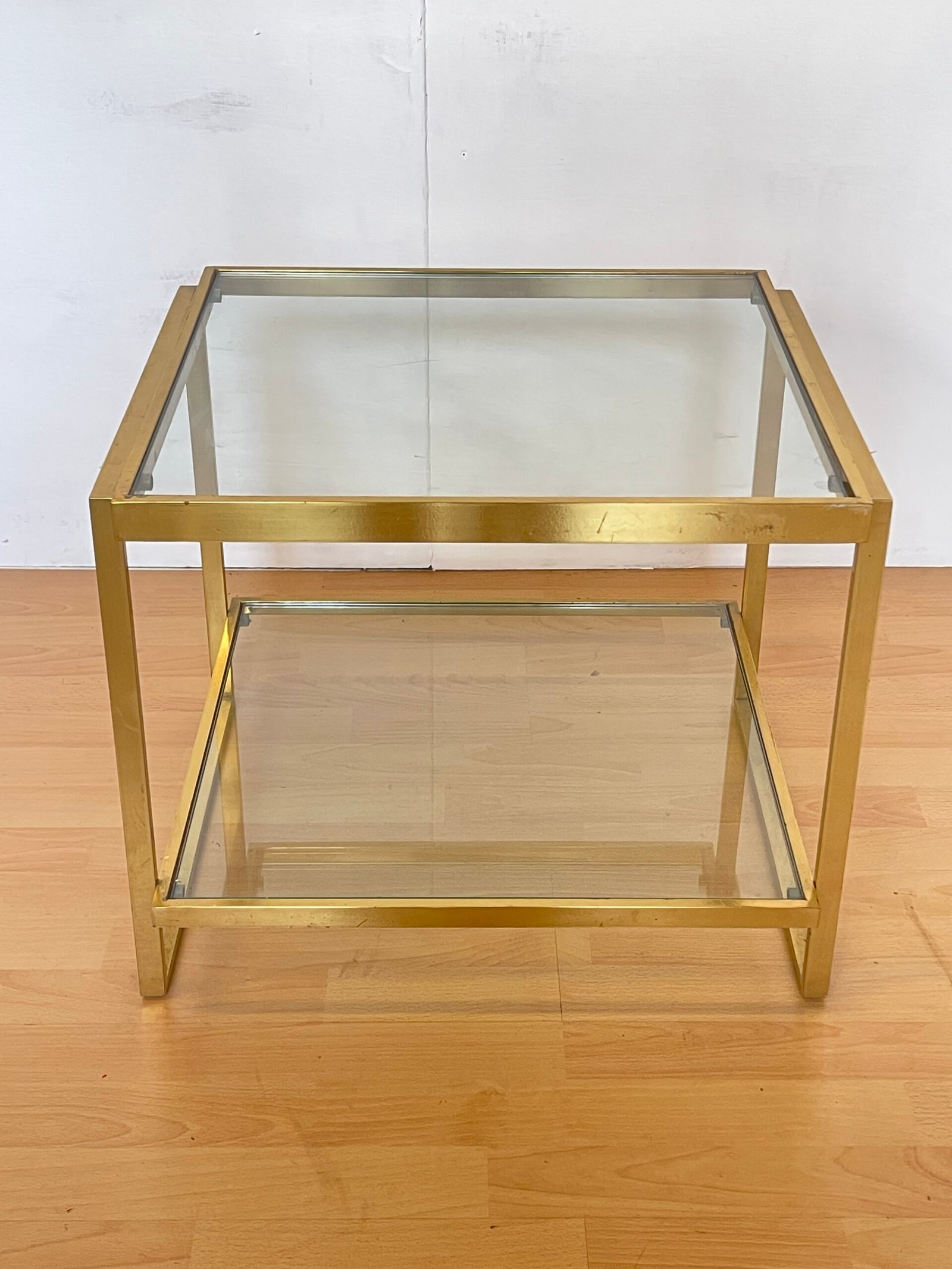 Tavolino vintage in ottone e vetro – Stile Modernista Anni '70 - Image 2