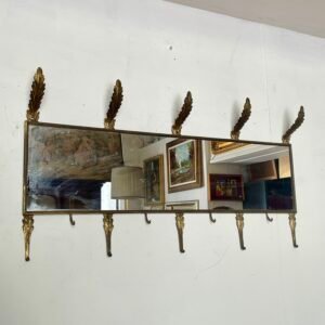Specchiera Vintage con Appendiabiti in Ottone Stile Classico