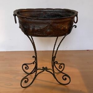 Fioriera italaina in Bronzo con Base a Piedi Intrecciati, anni '50