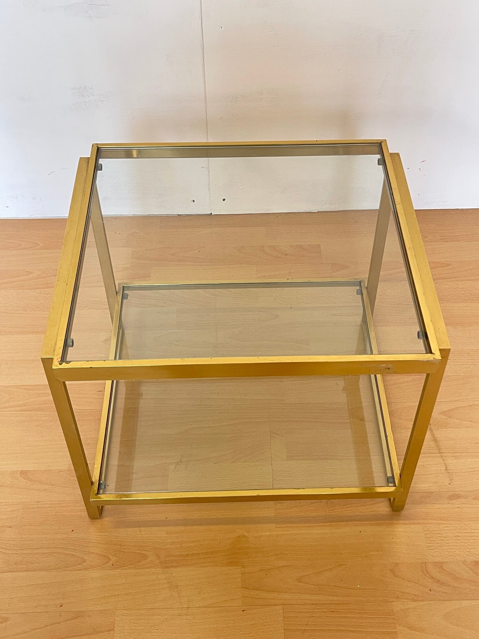 Tavolino vintage in ottone e vetro – Stile Modernista Anni '70 - Image 4