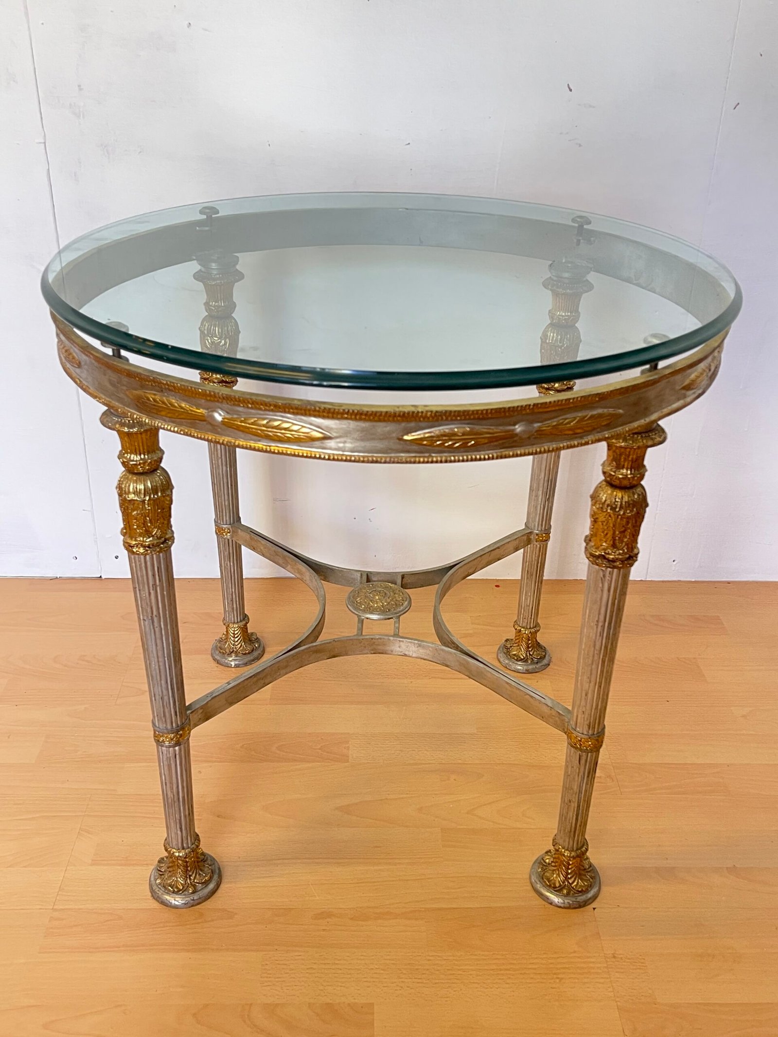 Tavoli da Salotto con Piano in Vetro e Base in bronzo dorato e argentato, Italia, anni '80 - Image 5