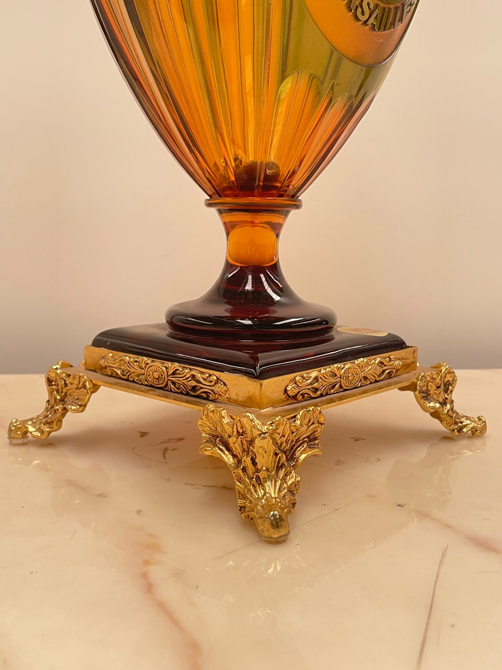 Splendido Vaso in Cristallo Versace con Base Dorata. Italia, anni '70 - Image 4