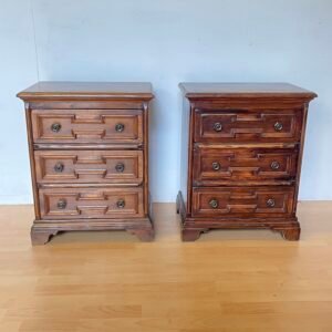 Coppia di Comodini in Legno Massello, Italia, anni '80