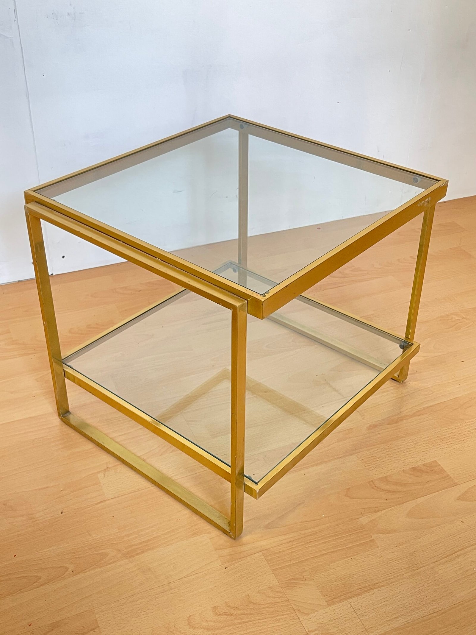 Tavolino vintage in ottone e vetro – Stile Modernista Anni '70 - Image 7