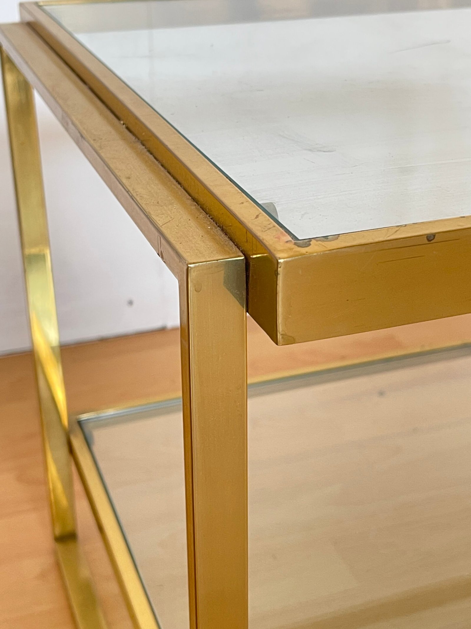 Tavolino vintage in ottone e vetro – Stile Modernista Anni '70 - Image 5