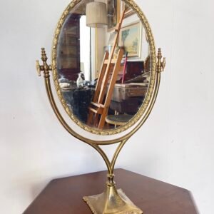 Specchiera da Tavolo Vintage in Ottone Cesellato – Stile Classico Regolabile