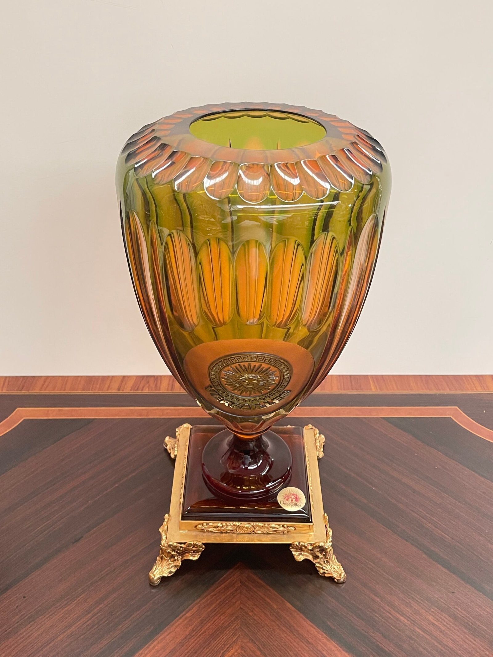 Splendido Vaso in Cristallo Versace con Base Dorata. Italia, anni '70 - Image 5