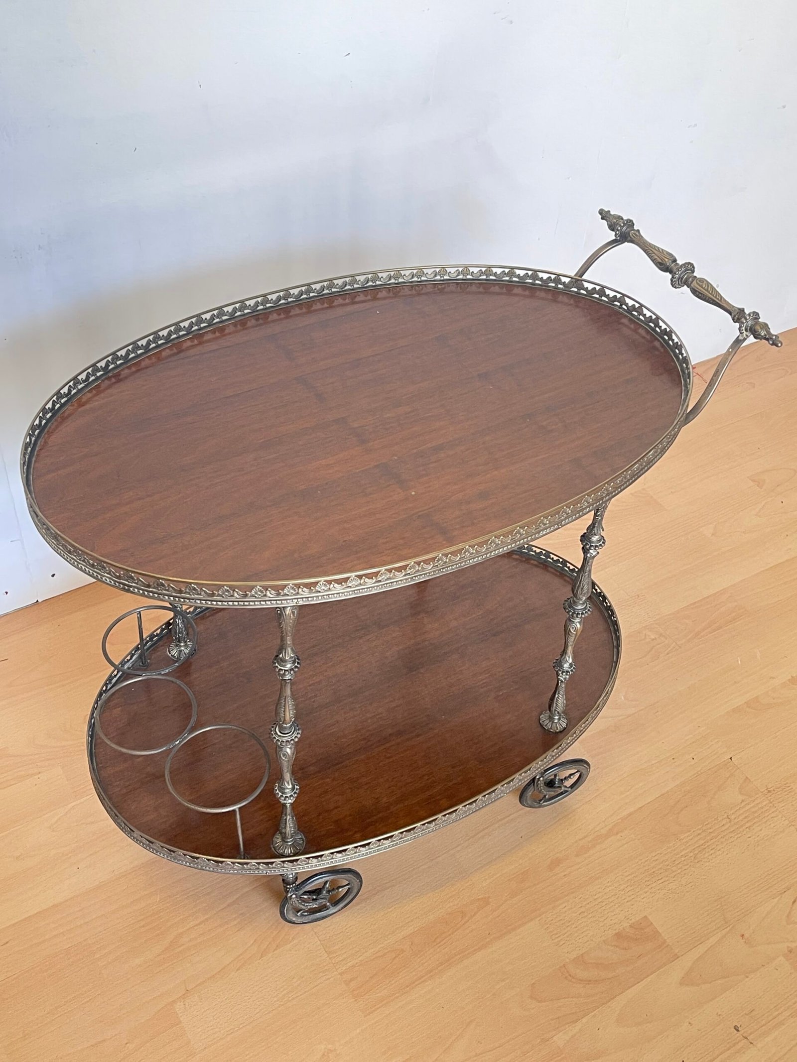 Carrello da Servizio Vintage in Ottone e Legno – "Grand Époque" - Image 6
