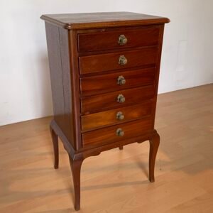 Elegante Cassettiera Vintage in Legno Massello - 6 Cassetti