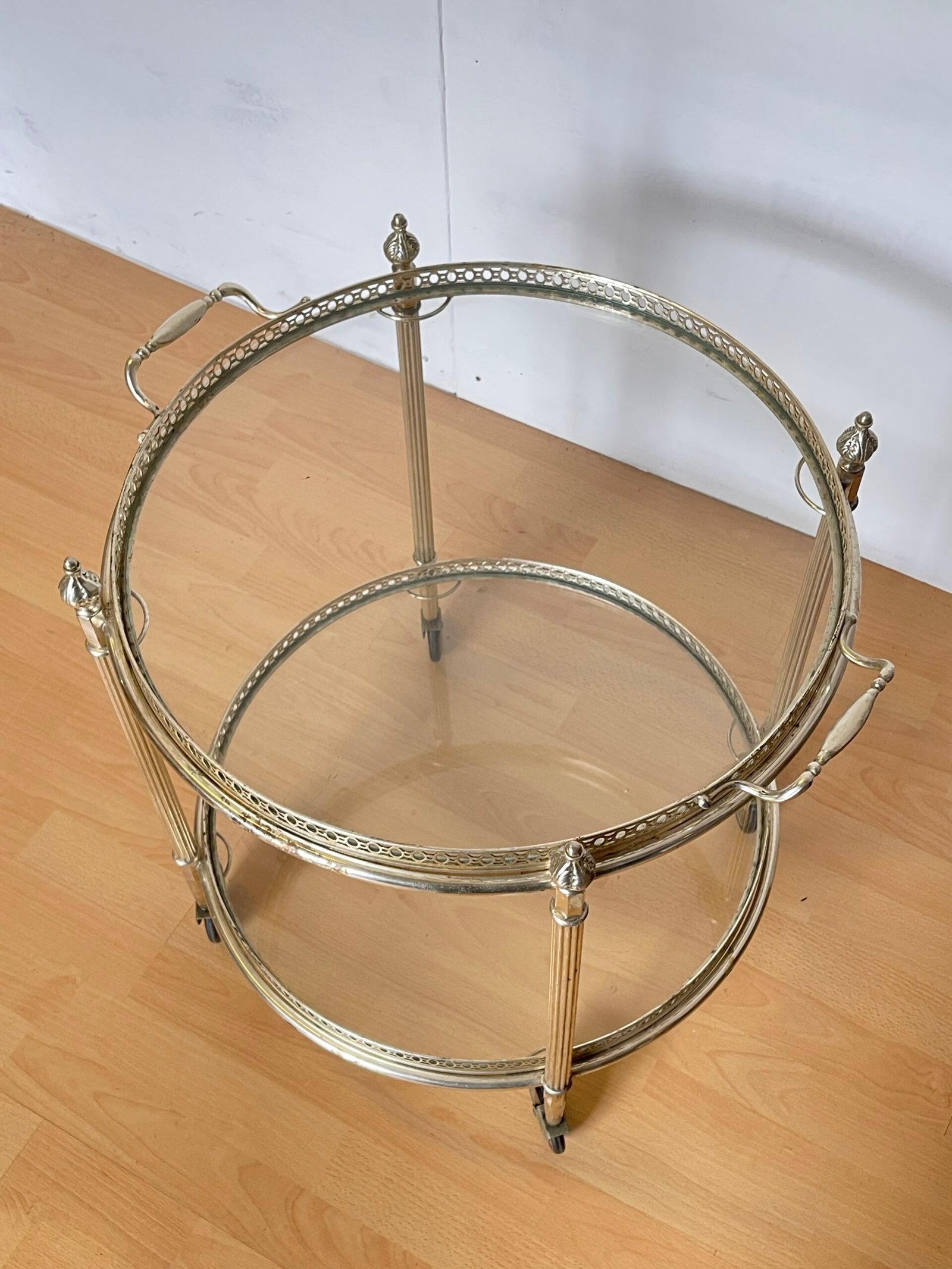 Carrello bar italiano in metallo argentato e vetro degli anni '90 - Image 6