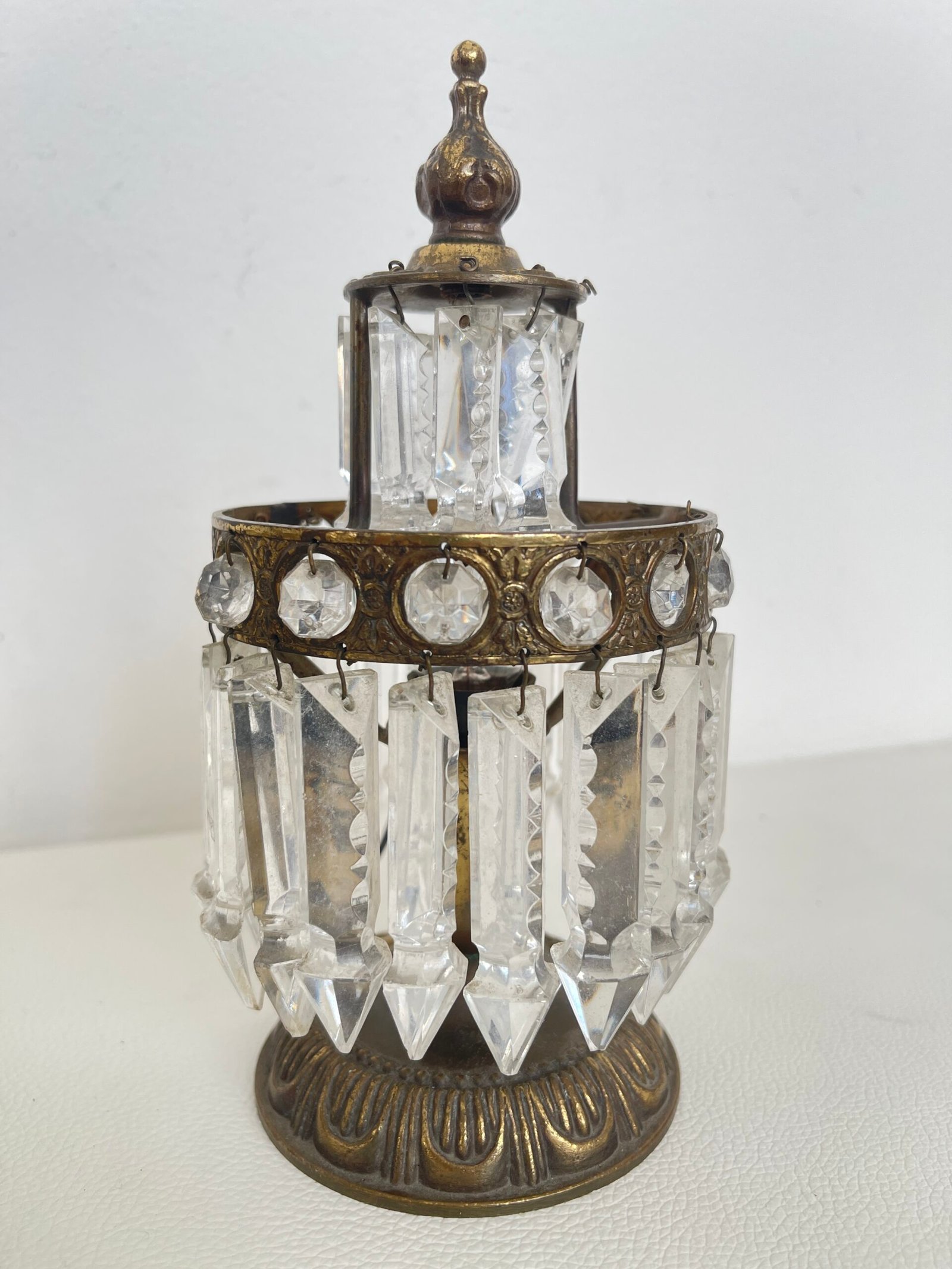 Coppia di Lampade Vintage in Stile Impero con Cristalli, Italia, anni '70 - Image 3