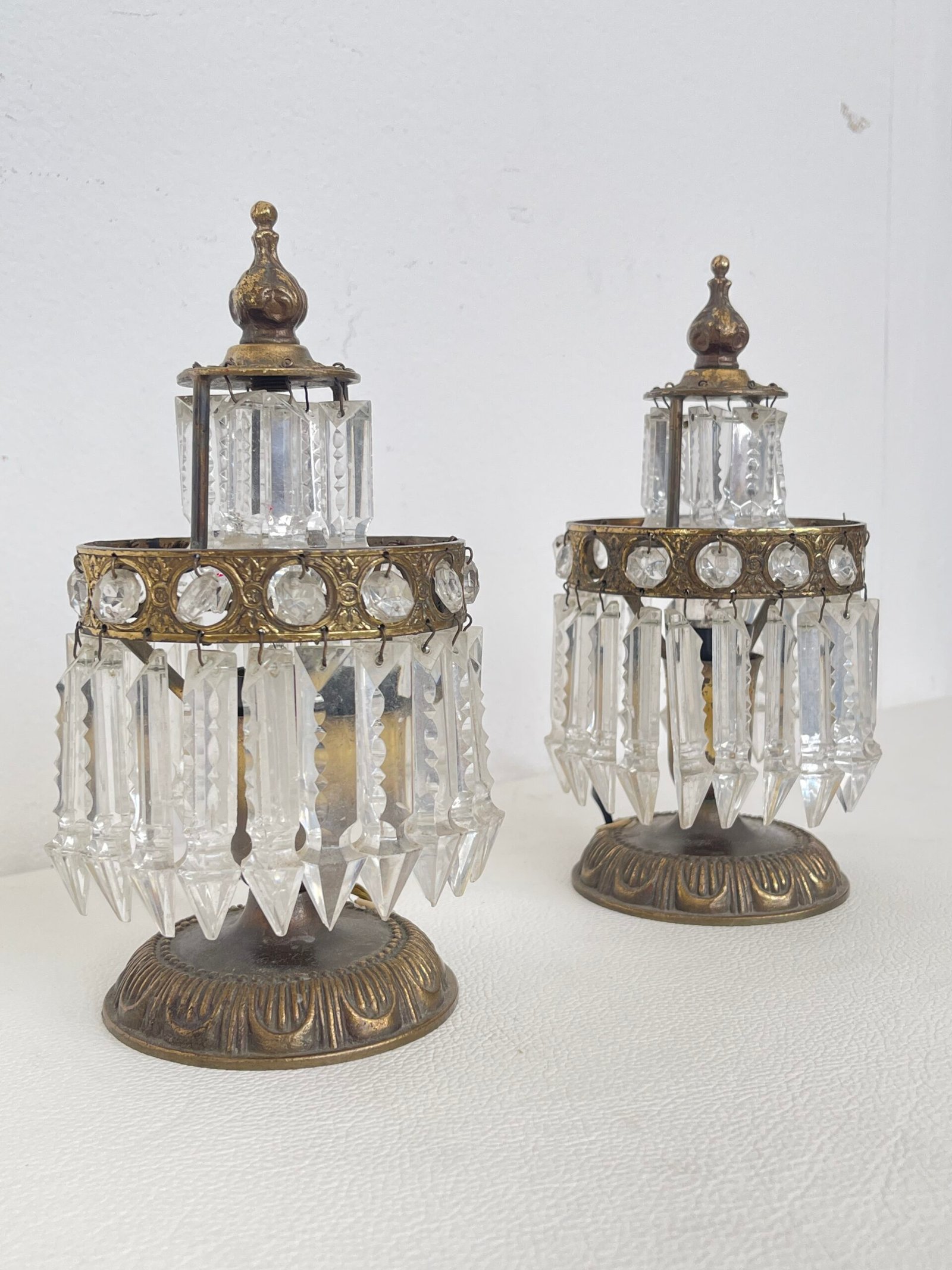 Coppia di Lampade Vintage in Stile Impero con Cristalli, Italia, anni '70 - Image 6