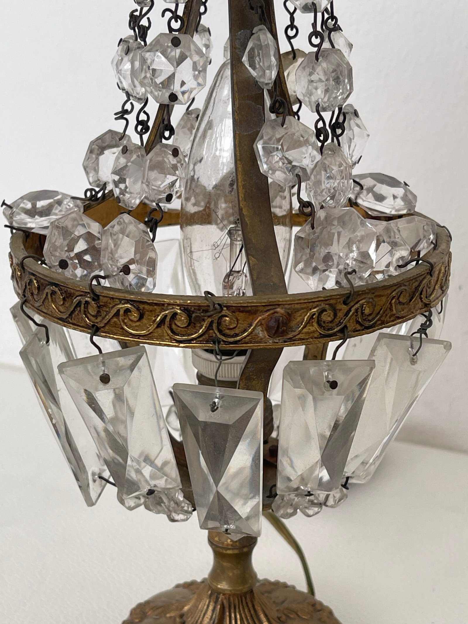 Coppia di Lampade Vintage con Cristalli - Eleganza Dorata - Image 6