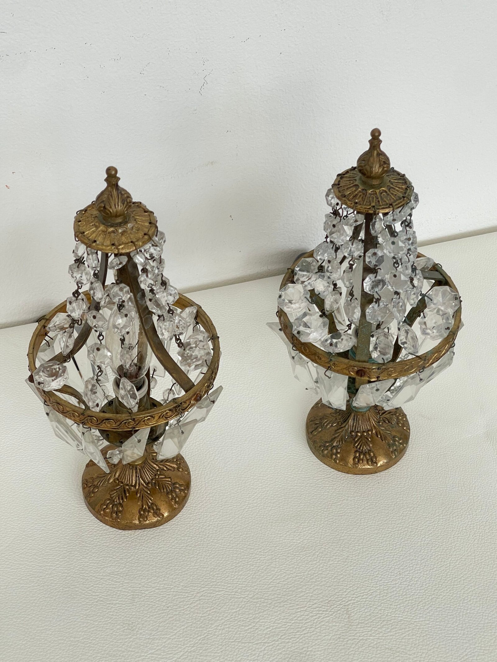 Coppia di Lampade Vintage con Cristalli - Eleganza Dorata - Image 7