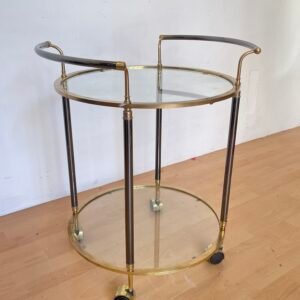 Carrello Bar Vintage in Ottone e Vetro - Anni '60, Design Elegante