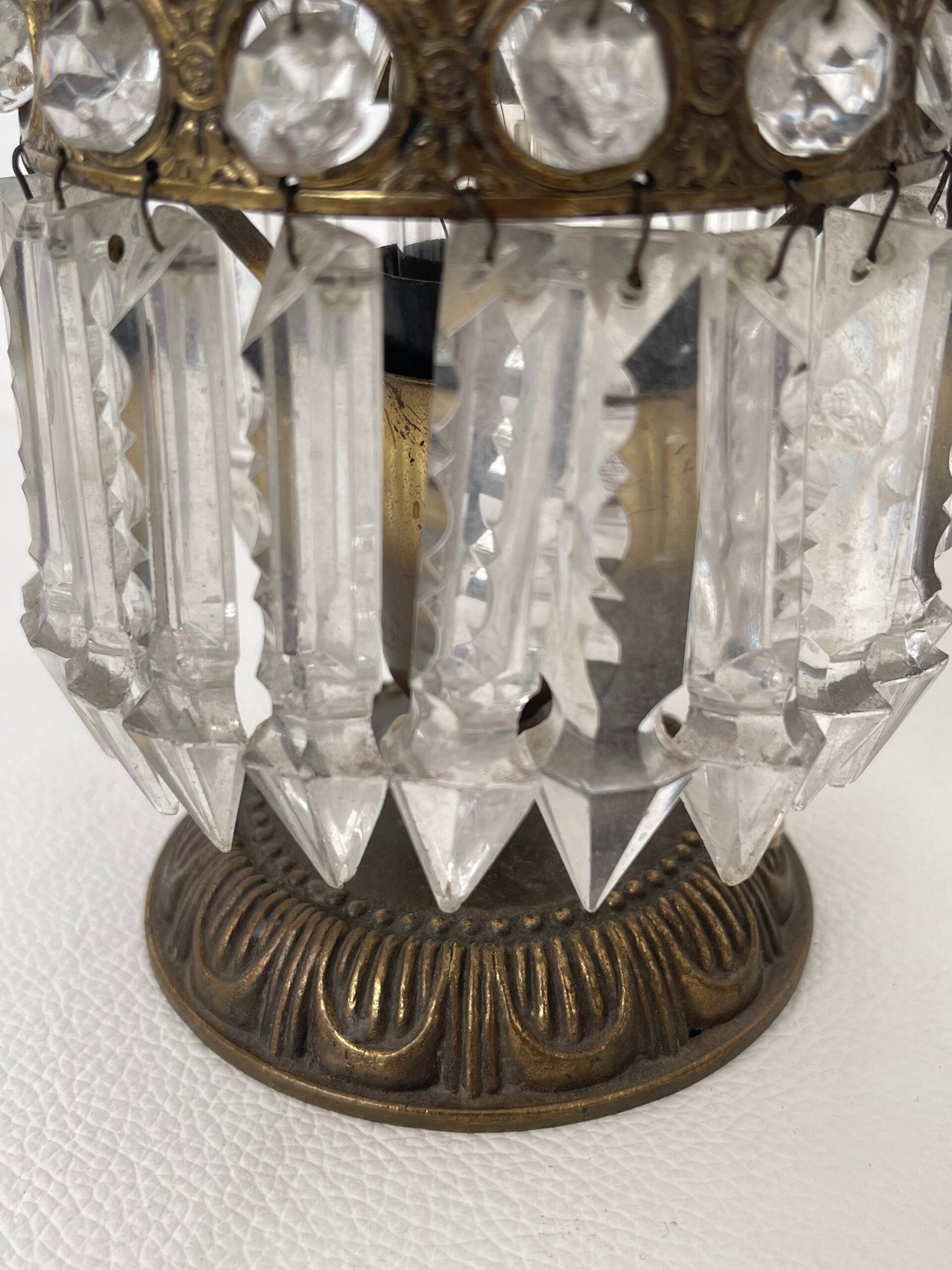 Coppia di Lampade Vintage in Stile Impero con Cristalli, Italia, anni '70 - Image 7