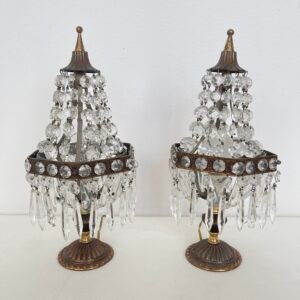 Coppia di Lampade in Stile Classico con Cristalli - Eleganza e Raffinatezza