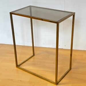 Tavolino Moderno in Vetro e ottone Dorato Design Modern Glam